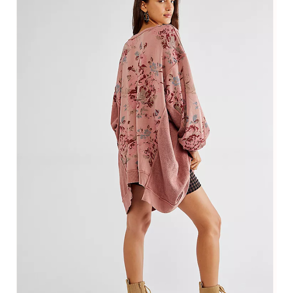 Free People With The Band Cabbage Rose Pullover Medium NEW - Picture 2 of 5
